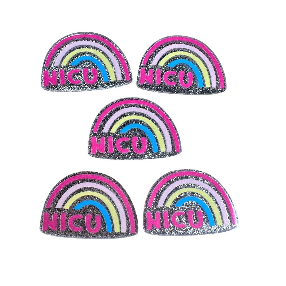 10 pc glitter NICU RN Nurse acrylic flat back charm for badge reels keyrings ear